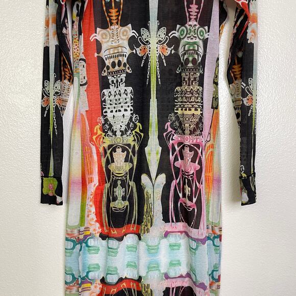 Skims Summer Mesh Long Sleeve Maxi dress 2X Womens Orchid Cabinet Sheer NWT - Picture 5 of 12